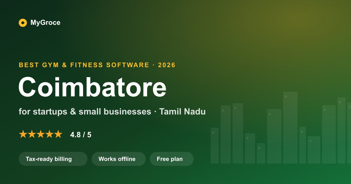 MyGroce Gym & Fitness Management Software for businesses in Coimbatore, Tamil Nadu — 2026