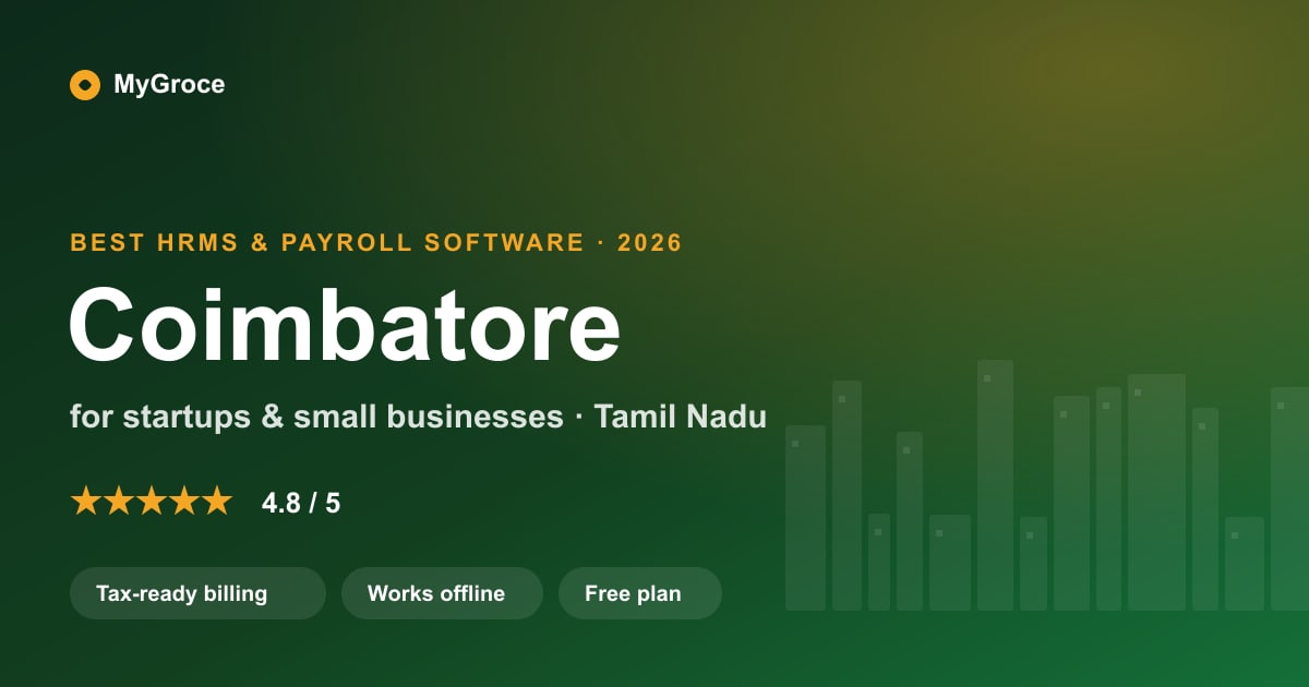MyGroce HRMS & Payroll Software for businesses in Coimbatore, Tamil Nadu — 2026