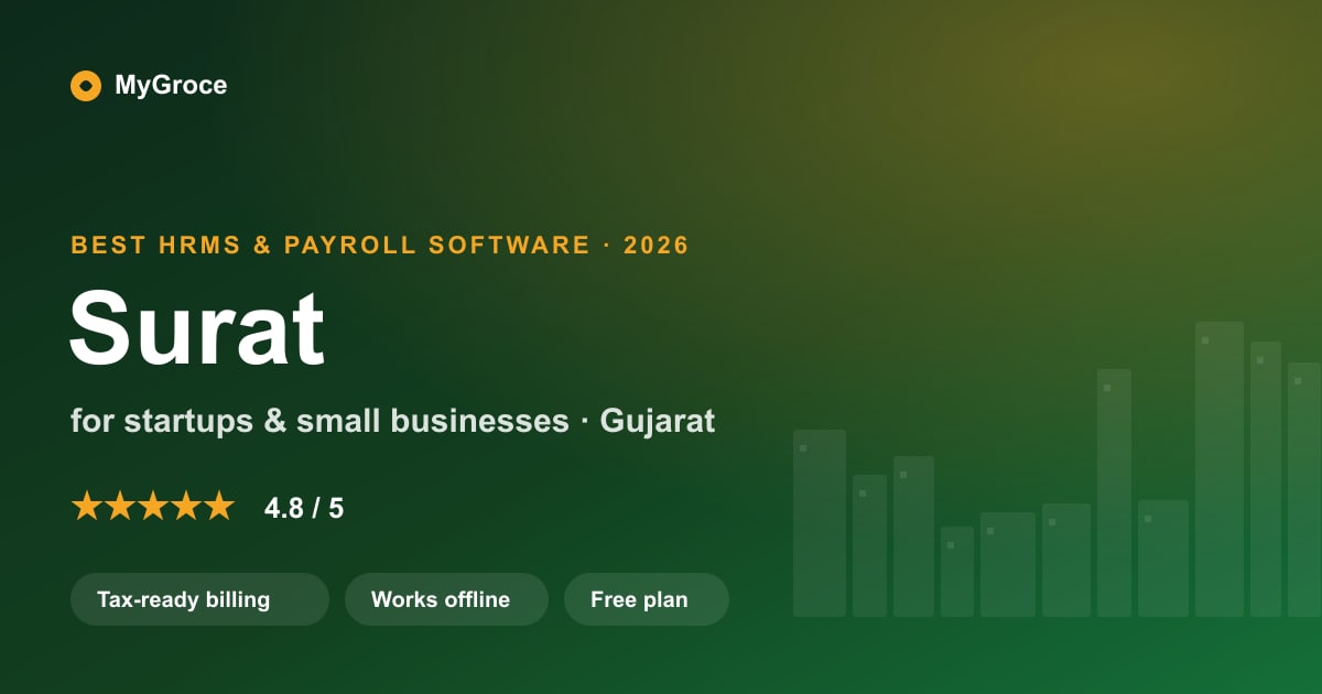 MyGroce HRMS & Payroll Software for businesses in Surat, Gujarat — 2026