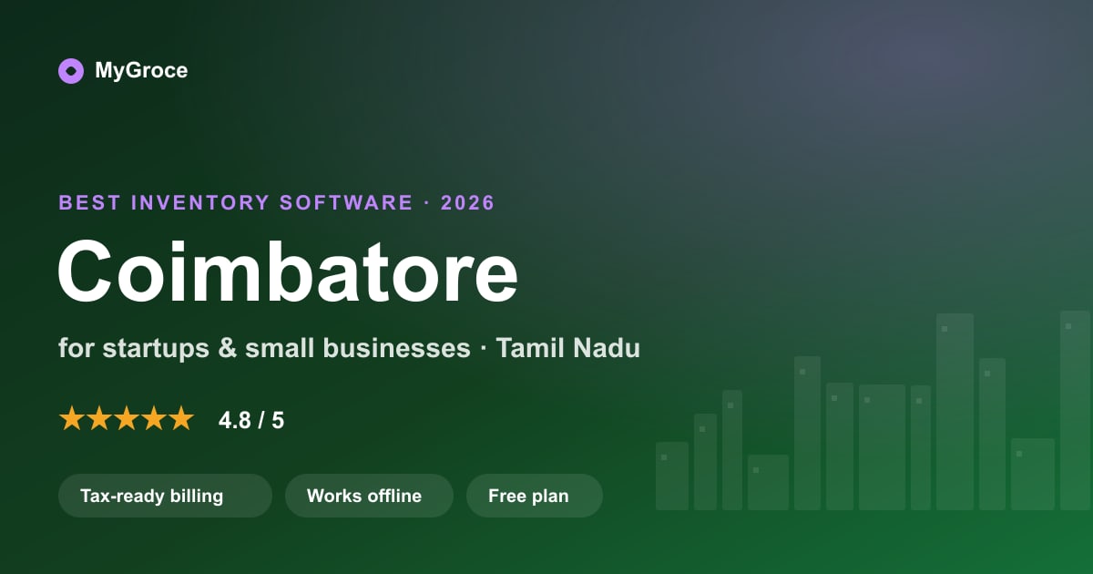 MyGroce Inventory Management Software for businesses in Coimbatore, Tamil Nadu — 2026