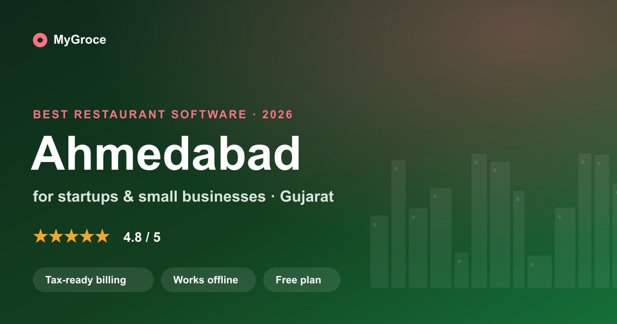 MyGroce Restaurant & Cafe POS Software for businesses in Ahmedabad, Gujarat — 2026