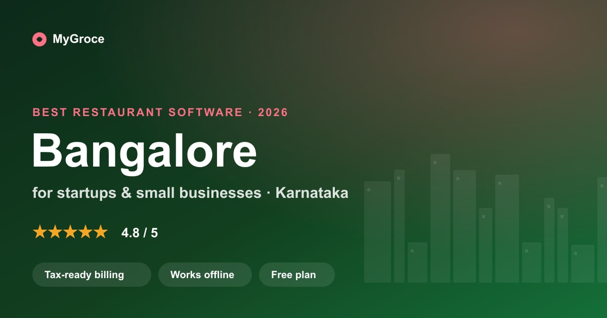 MyGroce Restaurant & Cafe POS Software for businesses in Bangalore, Karnataka — 2026