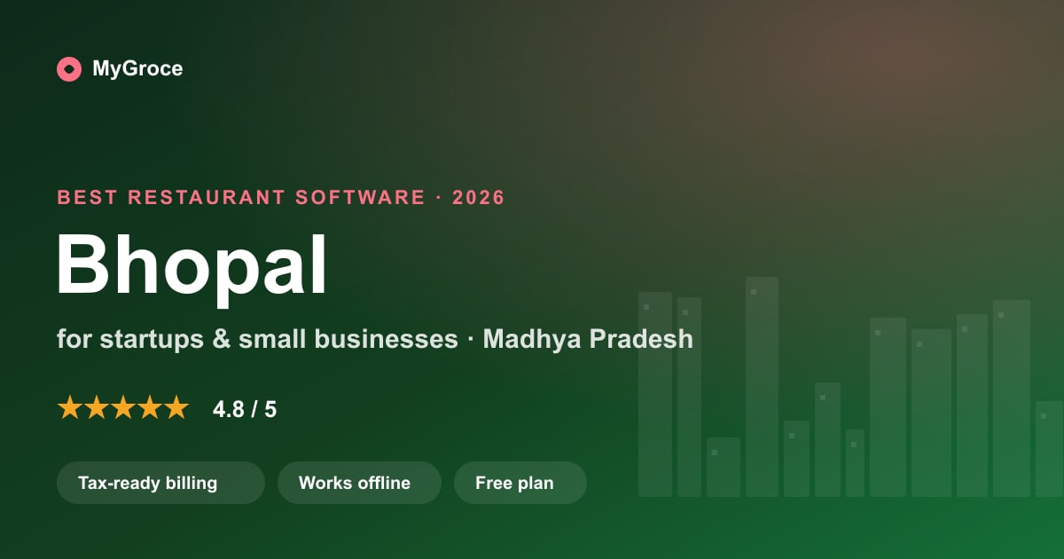 MyGroce Restaurant & Cafe POS Software for businesses in Bhopal, Madhya Pradesh — 2026