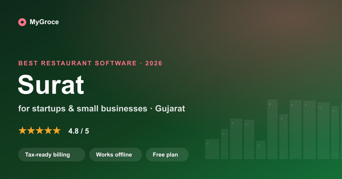 MyGroce Restaurant & Cafe POS Software for businesses in Surat, Gujarat — 2026