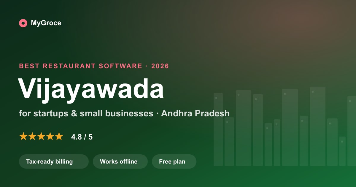 MyGroce Restaurant & Cafe POS Software for businesses in Vijayawada, Andhra Pradesh — 2026