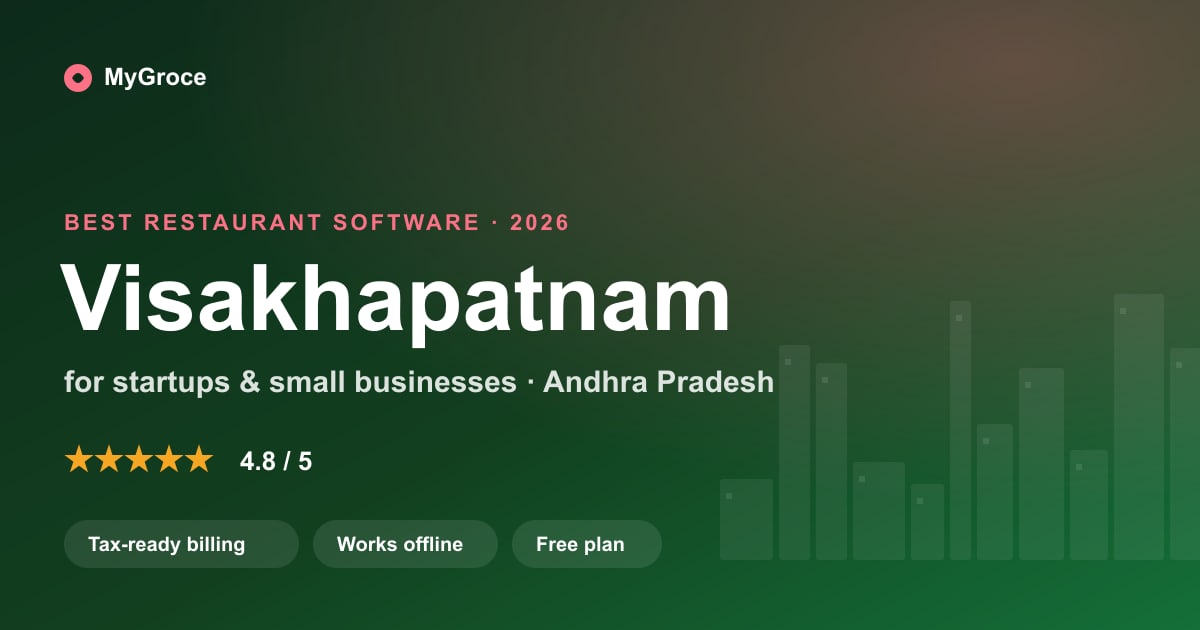 MyGroce Restaurant & Cafe POS Software for businesses in Visakhapatnam, Andhra Pradesh — 2026