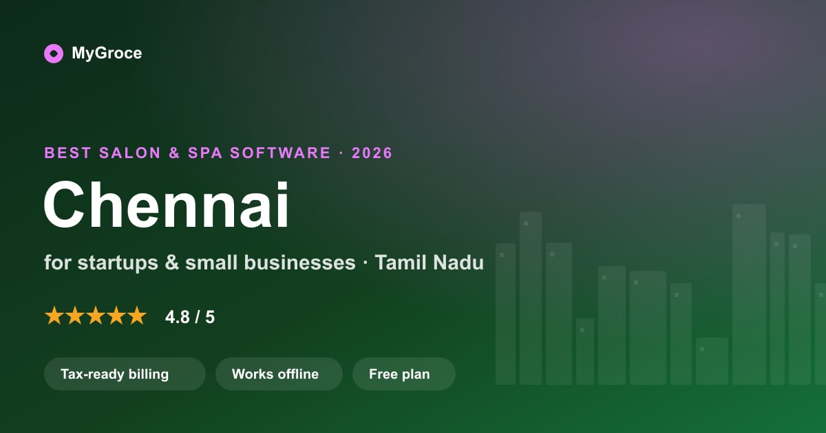 MyGroce Salon & Spa Software for businesses in Chennai, Tamil Nadu — 2026