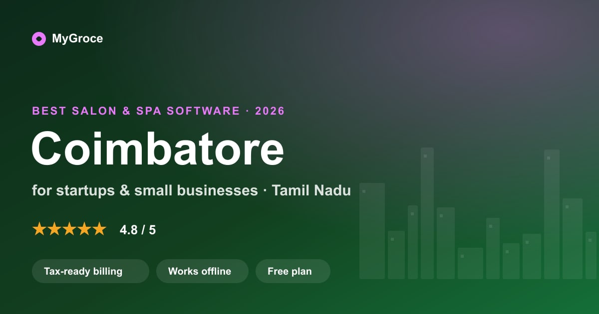 MyGroce Salon & Spa Software for businesses in Coimbatore, Tamil Nadu — 2026