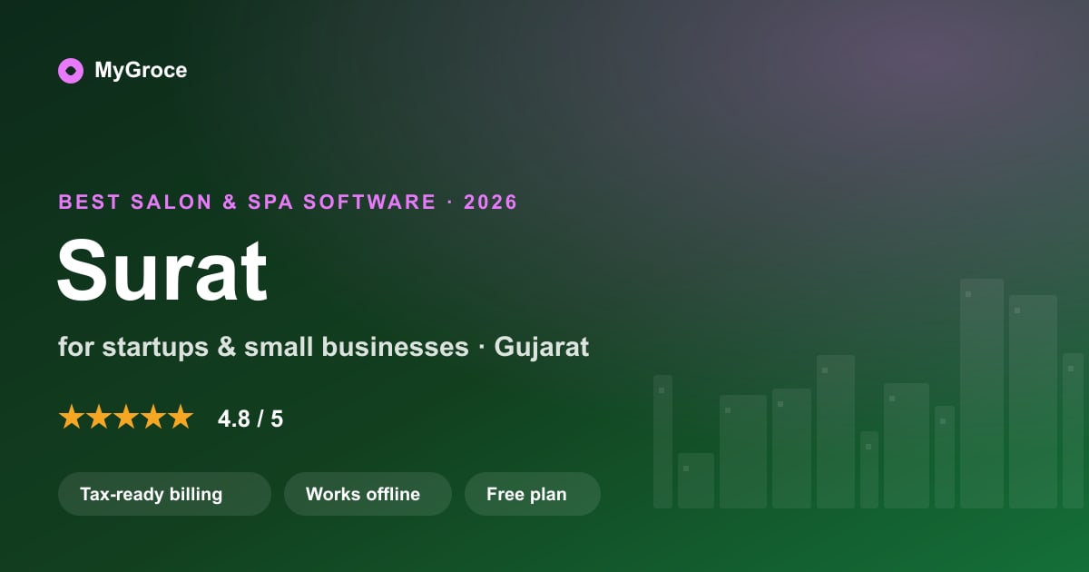 MyGroce Salon & Spa Software for businesses in Surat, Gujarat — 2026